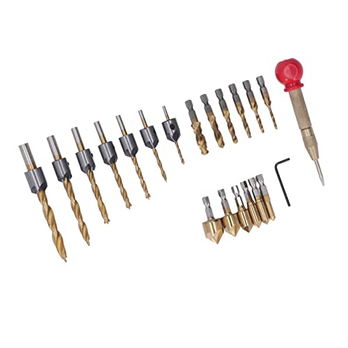 Fafeicy 20pcs Gold Titaniumbeschichtung Countersink Schalbdrill -Bit -Set, Sechskantschlüssel -Tap -Bit mit Spiralhahn für Blindlöcher Elektrische Werkzeuge Fafeicy 20pcs Gold Titaniumbeschichtung Countersink Schalbdrill -Bit -Set, Sechskantschlüssel -Tap -Bit mit Spiralhahn für Blindlöcher Elektrische Werkzeuge von Fafeicy