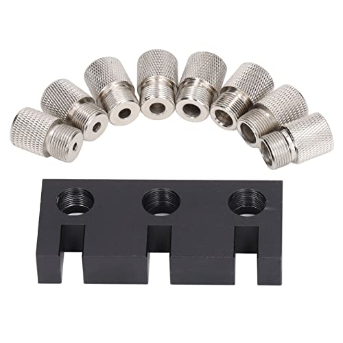 Fafeicy 3-in-1 Locher-Locator-Vorrichtung, Holzbearbeitungs-Lochöffner aus Aluminiumlegierung, mit 8 Spezifikationen der Bohrbuchse (3 Mm 4 Mm 5 Mm 6 Mm 7 Mm 8 Mm 9 Mm 10 Mm) von Fafeicy