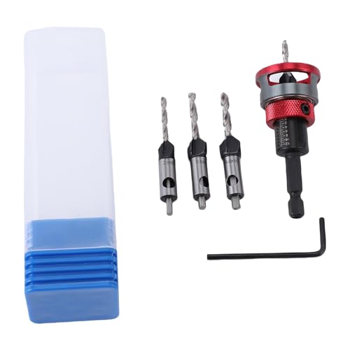 Fafeicy 4 Blades Countersink Bohrer Bit Set Einstellbare Tiefe mit Holzkontaktierungslimitfunktion für eine Präzise Schraubübernahme in Holzprojekten Fafeicy 4 Blades Countersink Bohrer Bit Set Einstellbare Tiefe mit Holzkontaktierungslimitfunktion für eine Präzise Schraubübernahme in Holzprojekten von Fafeicy