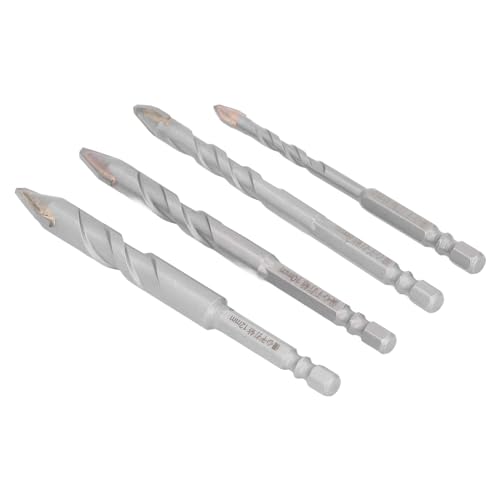 Fafeicy 4pcs Zementiertes Carbid -Twisted -Bohrer Bit für eine Genaue Positionierung auf Glas, Keramik, Rost Präventionsbohrer für Flexible Arbeiten an Fliesen, Glas von Fafeicy