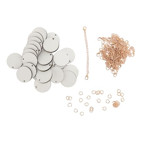 Fafeicy 72pcs Sublimation Keychain Blanks Bulk Set Edelstahl- und MDF -Sublimation -Anhängerketten für DIY -personalisierte Cup -Accessoires (GOLD) von Fafeicy
