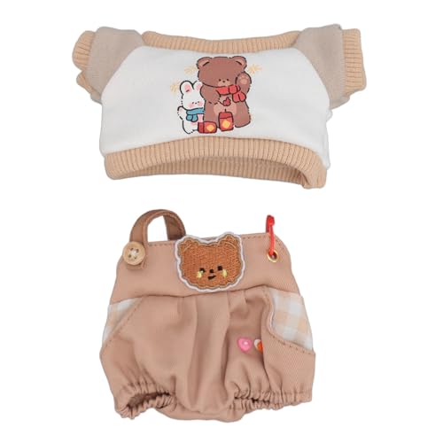Fafeicy 8 Zoll Puppenkleidung Baumwoll -T -Shirt für Labubu -Kleidung, Figurenspielzeugkleidung für 20 cm Puppen Dress Up (Aprikosenfarbe) von Fafeicy