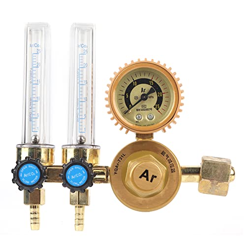Fafeicy Argon Druckregler, Zinklegierung Argon-CO2-Durchflussmesser, Doppelmanometer mit 0,25 MPa Bewertungsdruck, für Wig, MIG-Schweißzubehör Fafeicy Argon Druckregler, Zinklegierung Argon-CO2-Durchflussmesser, Doppelmanometer mit 0,25 MPa Bewertungsdruck, für Wig, MIG-Schweißzubehör von Fafeicy