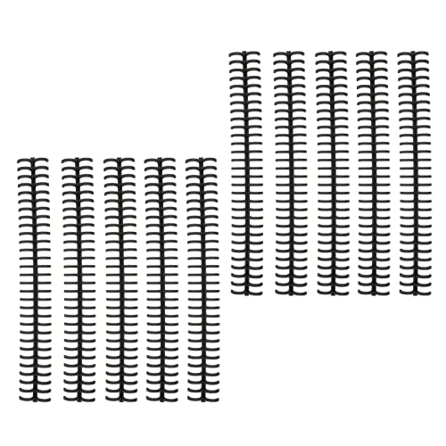 Fafeicy Bindungsstacheln Hochglanzlager 10pcs 30 Löcher Kunststoffstreifen für Loseblatt 1/2 -Zoll -Durchmesser Zur Einfachen Zusammenstellung (BLACK) von Fafeicy