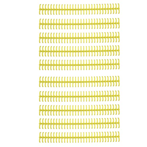 Fafeicy Bindungsstacheln Hochglanzlager 10pcs 30 Löcher Kunststoffstreifen für Loseblatt 1/2 -Zoll -Durchmesser Zur Einfachen Zusammenstellung (YELLOW) von Fafeicy