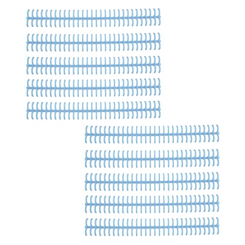 Fafeicy Bindungsstacheln Hochglanzlager 10pcs 30 Löcher Kunststoffstreifen für Loseblatt 1/2 -Zoll -Durchmesser Zur Einfachen Zusammenstellung (hellblau) von Fafeicy