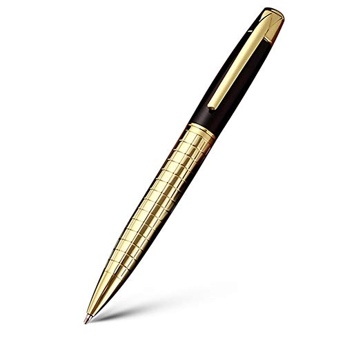 Fafeicy Einziehbarer Twist Metall -Kugelschreiber, Glattes Schreiben von 1,0 Mm Schwarzer Tintenmedium für Schulbetriebsbetrieb aus Edelstahl 5 5,43 Zoll (Golden #41) von Fafeicy