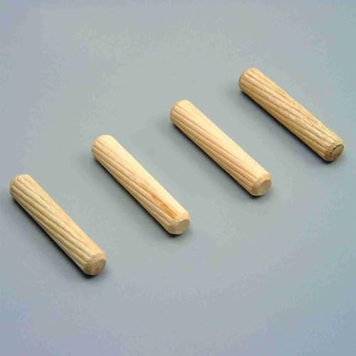 Fafeicy Geriffelte Hölzerne Dübel 100pcs Geschmiedete Kante Holzdübel für Kleiderschrank Möbelbaugruppe, Holzbearbeitung Vorräte (8mm x 40 mm) von Fafeicy