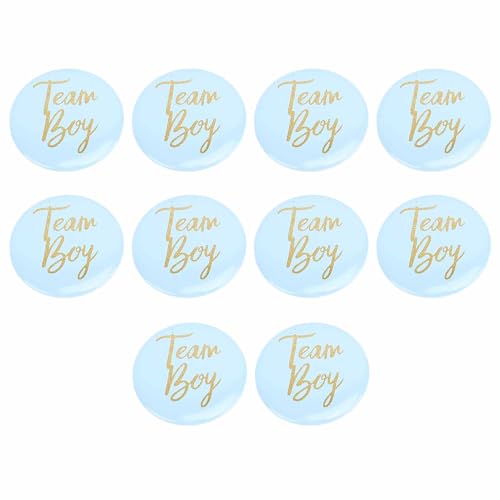 Fafeicy Geschlechtsspezifische Knöpfe Pins 10pcs Babyparty -Party -Versorgung Dekoration mit Einfachem Pressendesign für Jackenhemden und Mäntel (BLUE) von Fafeicy