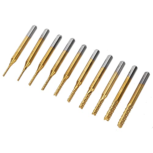 Fafeicy Gravurfräsen Cutter Ti Beschichtete Leiterkarbidbits Drehwerkzeuge 1,0 Bis 3,0 Mm für Holzschnitzereien von Fafeicy