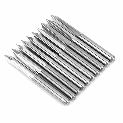 Fafeicy Langlebiger Wolframstahl -Fräser für die Holzschnitzgravur, 10pcs 3,175 Mm Router Bit für Glatte Chipentfernung, Lange Lebensdauer (30*0.1) von Fafeicy