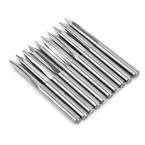 Fafeicy Langlebiger Wolframstahl -Fräser für die Holzschnitzgravur, 10pcs 3,175 Mm Router Bit für Glatte Chipentfernung, Lange Lebensdauer (30*0.2) von Fafeicy