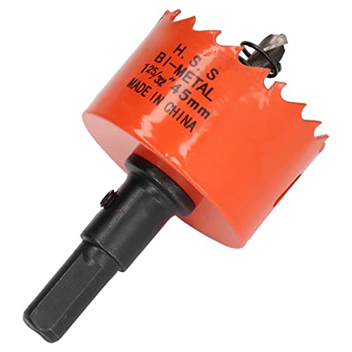 Fafeicy Lochsäge Bohrbohrbit Genau mit Scharfem Zähne Geschnitten, Einfache Chipentfernung 32 Mm Tiefe, Hochgeschwindigkeitsstahl -Lochschneider für Holzmetall (1-25/32 "(45 mm)) von Fafeicy