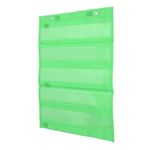 Fafeicy Magnetic 5 Row Clear Pocket Chart, Vielseitiges Lehrwerkzeug für Heim- und Klassenzimmeraktivitäten (GREEN) von Fafeicy