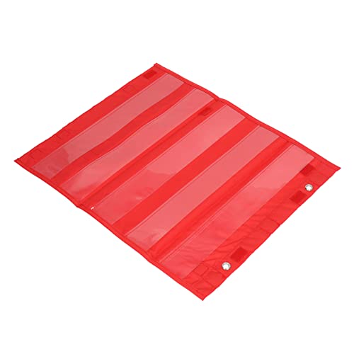 Fafeicy Magnetic 5 Row Clear Pocket Chart, Vielseitiges Lehrwerkzeug für Heim- und Klassenzimmeraktivitäten (Rot) von Fafeicy