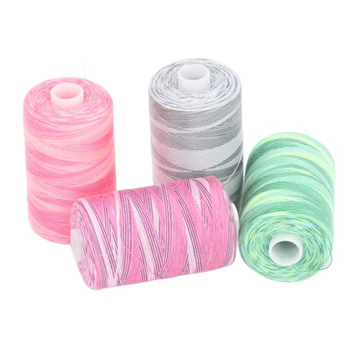 Fafeicy Nähfaden Kit 4 Farben 1000 Meter Polyester Spulen für Nähmaschinen Handnähte Kunsthandwerk von Fafeicy