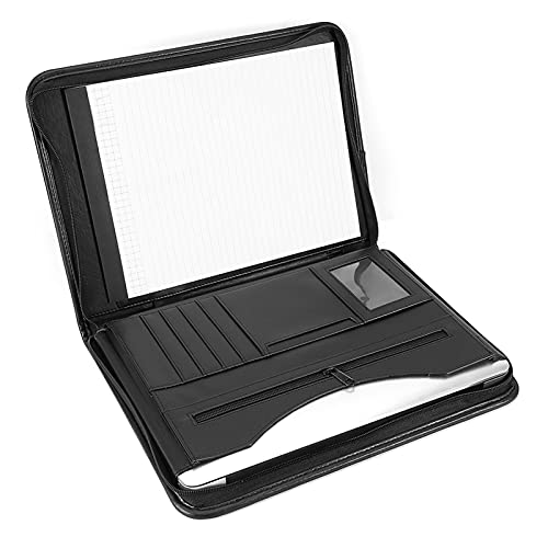 Fafeicy PU Leather Portfolio Ordner A4 Dokumentorganisator mit Rechenerschaft mit Taschenrechner 34x25x2cm für Business Professionals Conference Meeting von Fafeicy