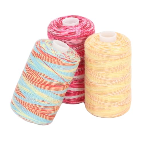 Fafeicy Polyester Nähgarn 3 Stück Kit 1000 Yards für Nähmaschine Stickerei Hand Nähen und Steppen von Fafeicy