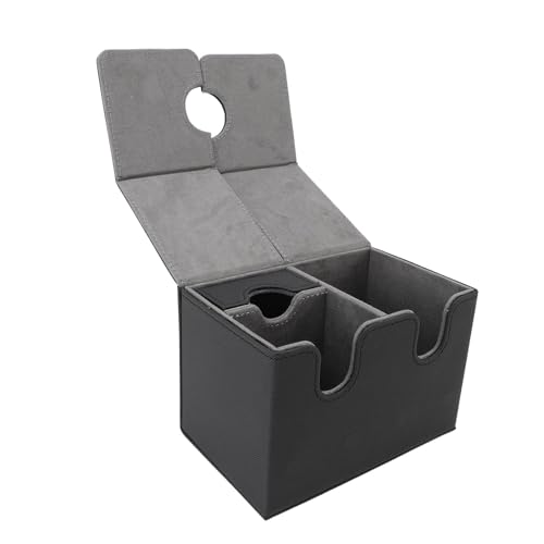 Fafeicy Premium Card Deck Box mit Sicherem Magnetverschluss für Handelskarten CCG -Sammlerkarten, 200 Karten Speicher für Spiele -Nacht Enthusiasten (Dunkelgrau) von Fafeicy