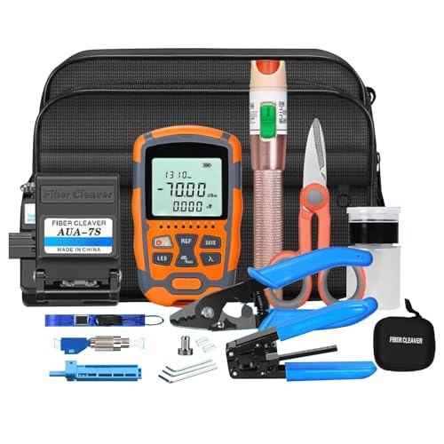 Fafeicy Professionelles Glasfaser -Werkzeug -Kit mit Visueller Fehler Locator Power Mess Cleaver Stripper für die FTTH -Installation und -wartung Fafeicy Professionelles Glasfaser -Werkzeug -Kit mit Visueller Fehler Locator Power Mess Cleaver Stripper für die FTTH -Installation und -wartung von Fafeicy