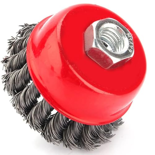 Fafeicy Schleiftopfbürste, Draht-Radbürste, Geflochtene Bürste, 75 Mm, M14-Gewinde, 12.500 U/min, Hochwertiger Stahldraht Zum Entfernen von Farbe, Reinigen und Schleifen mit Fafeicy Schleiftopfbürste, Draht-Radbürste, Geflochtene Bürste, 75 Mm, M14-Gewinde, 12.500 U/min, Hochwertiger Stahldraht Zum Entfernen von Farbe, Reinigen und Schleifen mit von Fafeicy