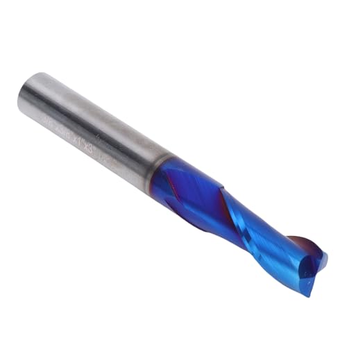 Fafeicy Spiralrouter Bit Blue Coating 2 Flöten -Wolfram -Stahl -Endmühle Schlitztätigkeiten Sie die Schnitzerei 3/8 Schaftholzbearbeitungswerkzeuge von Fafeicy