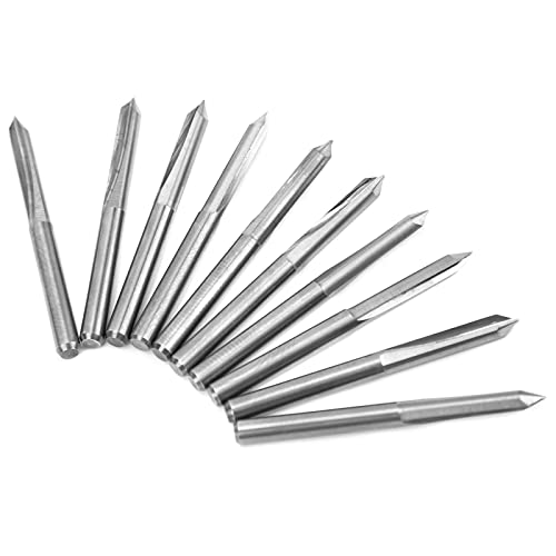 Fafeicy Super Starker Wolfram -Stahlfräsenschneider, Spiegelschleifen, Stabiler Metallgravur, Große Chipflöte mit 45 °, 10 -pcs -Router -Bit für die Holzschnitzgravur (45*0.2) von Fafeicy