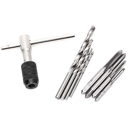 Fafeicy Tap Bohrer Bit Eingestellt, Tap -Schraubenschlüssel -Hahnwerkzeuglagerstahl, M3 M4 M5 M6 mit Gerader Flötenchip -Entfernung für Schraubenmuttern Automobilmasc von Fafeicy