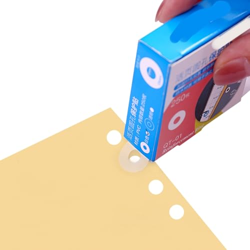 Fafeicy Verstärkungskreise von Papierlöchern Selbstadhäsive Aufkleber für Heimschule, 250 Etiketten - PVC -Material (Transparent) von Fafeicy