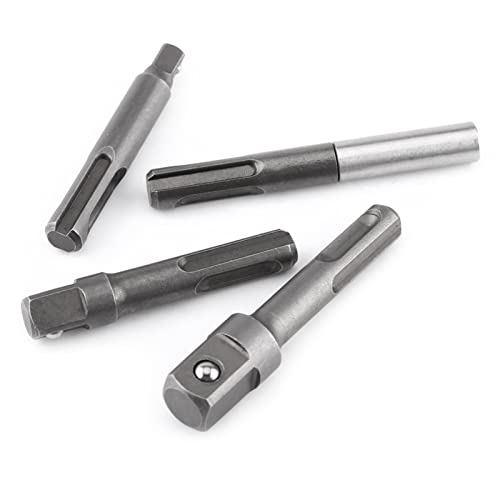 Innensechskant-Verlängerungsadapter, SDS Plus-Schaft auf 1/4 "Sechskant-Buchsenadapter + 1/4" 3/8 "1/2" Vierkantbohrer-Verlängerungsstecker von Fafeicy