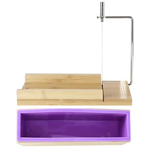 Multifunktionale Lila Seifenschneiderform mit Klaren Maßstäben für Handgefertigte Seife DIY - Bambusholz/Silikonmaterial (#2) von Fafeicy