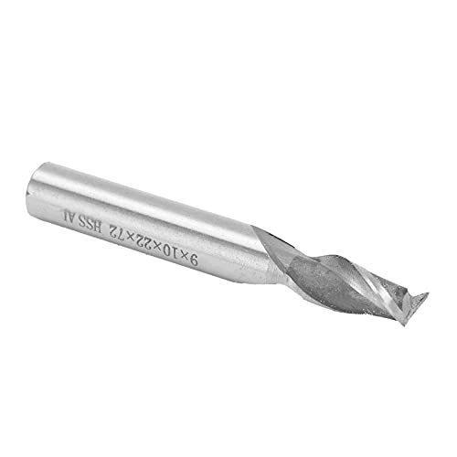 Spiralmühle, Hochgeschwindigkeits -Stahl -Endmühle 2 Flöte Gerade Schaftschneider -Werkzeug -Set für CNC -Fräsen, Hardware, Acryl, Holzbearbeitung (9 * 10 * 22 * 72) von Fafeicy