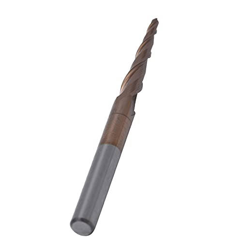 Wolfram -Stahlkegel -Endmühlen, Ausgezeichnete Chipentfernung, Hoher Oberflächenfinish, Geeignet für CNC, Gravurmaschine, Kegelende, Sich Verjüngende Endmühle (R0.75 * 20.5*D4*50) von Fafeicy