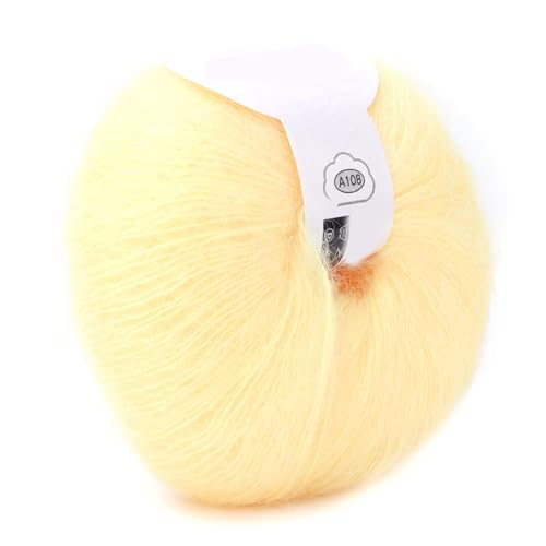 Fafeims 12 Farben Set Mohair Garn Entfesseln Kreativität mit Wollgarn für -Gewebe, Anti- & Anti-Shrinkage (02 Gänsegelb) von Fafeims