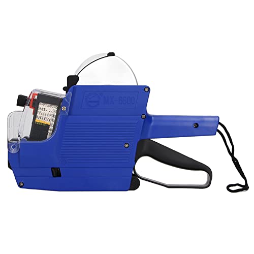 Fafeims Preisschild-Waffe, 10 Ziffern 2 Leitungen Etikettenmarkierungsanbindungswerkzeug, (BLUE) von Fafeims