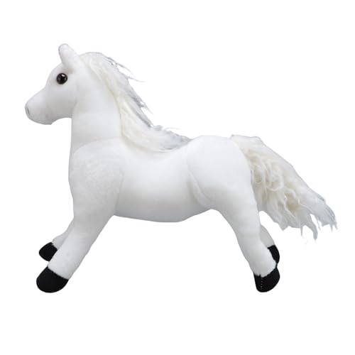 Fafeims Weiches Pferdespielzeug, Pferdegefüllte Tierpuppe, Hergestellt aus Plüschstoff, Auffällige Wohnkultur für Sofa -Bett Schreibtisch (White) von Fafeims