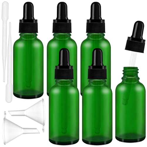 Fahibin 12pcs Grünglas Pipettenflasche, 30ML Glas Tropfflasche, Leere Glasflasche Glastropfer mit [Dropper Pipette Glas] für Ätherisches Öl, Parfümölen,Massage, Apothekerflaschen von Fahibin