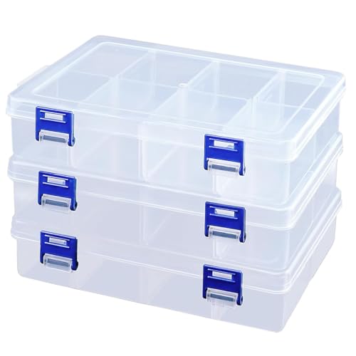 Fahibin 3 Stück Fächer Aufbewahrungsbox, 8 Fächern,Plastik Sortierbox Aufbewahrungsbox, Transparente Aufbewahrungsbox mit Fächern, für Zubehör Perlen Schmuck Ohrring 22 * 13,5 * 6,4cm Fahibin 3 Stück Fächer Aufbewahrungsbox, 8 Fächern,Plastik Sortierbox Aufbewahrungsbox, Transparente Aufbewahrungsbox mit Fächern, für Zubehör Perlen Schmuck Ohrring 22 * 13,5 * 6,4cm von Fahibin