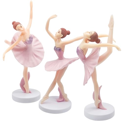 Fahibin 3 x Balletttänzer-Kuchenaufsatz, Balletttänzerin, Ballerina-Ballerina-Kuchenaufsatz, zum Dekorieren von Kuchen und Desserts von Fahibin