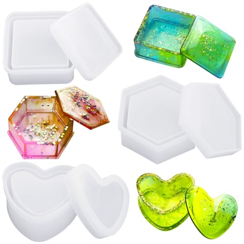 Fahibin 3pcs Quadratische Resin Silikonform Set,Epoxidharz Formen Set,Silikonformen Epoxidharz Schmuck Herz Epoxidharz Formen für Harz, Blumenkonservierung, Schmuck Fahibin 3pcs Quadratische Resin Silikonform Set,Epoxidharz Formen Set,Silikonformen Epoxidharz Schmuck Herz Epoxidharz Formen für Harz, Blumenkonservierung, Schmuck von Fahibin
