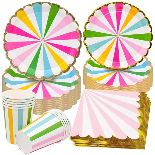 Fahibin 40 Stück Regenbogen Party Geschirr Set, Wiederverwendbar Papier Geschirr Set,Regenbogen Servietten Teller für Kinder Geburtstag, Baby-Dusche-Themen-Party Fahibin 40 Stück Regenbogen Party Geschirr Set, Wiederverwendbar Papier Geschirr Set,Regenbogen Servietten Teller für Kinder Geburtstag, Baby-Dusche-Themen-Party von Fahibin