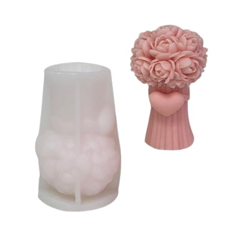 1 Stück Handgefertigtes Rosenstrauß Säule Kerze Form Handgefertigt 3D Rose Bouquet Säule Kerze Silikonform Für Projekte 1 Stück Handgefertigtes Rosenstrauß Säule Kerze Form Handgefertigt 3D Rose Bouquet Säule Kerze Silikonform Für Projekte von Fahoujs