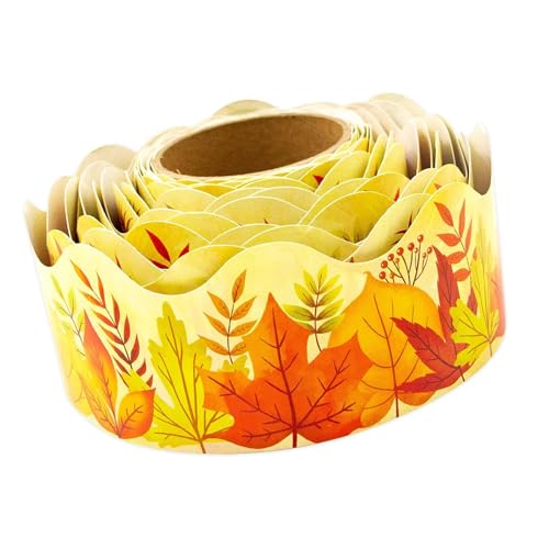 10m Ahornblätter Bulletin Board Border Klassenzimmerklebebretter Trimmaufkleber Für Schulplattengrenzen Maple Blatt Dekorative Aufkleber Herbstverkleidung von Fahoujs