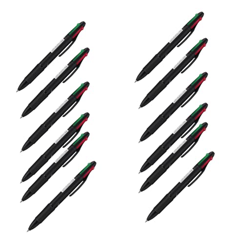 12pcs Retractable Multicolor Pen 4-Color In-1-Kugelschreiber Multicolor Kugelschreiber Für Farbcodierung Schreiben Notieren Kugelschreiber Pen von Fahoujs