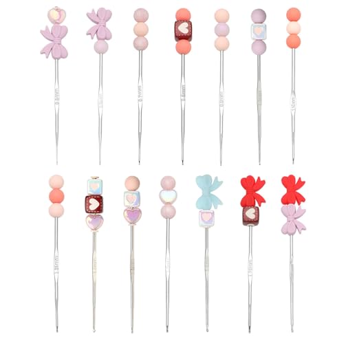 14 Stücke 0 5 Mm-1 9 Mm Metallhäkchen Haken Set Schöne Stricknadel Ergonomische Häkelnadelzubehörzubehör von Fahoujs