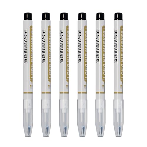 3/4/6pcs Langer Spitze Marker Stift 20 Mm Langer Spitzenmarker Carpenter Marker Wasserfestes Bohrloch Marker Holzbearbeitungswerkzeug Hinweis Pen von Fahoujs