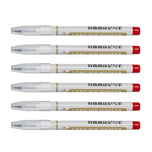 3/4/6pcs Langer Spitze Marker Stift 20 Mm Langer Spitzenmarker Carpenter Marker Wasserfestes Bohrloch Marker Holzbearbeitungswerkzeug Hinweis Pen von Fahoujs