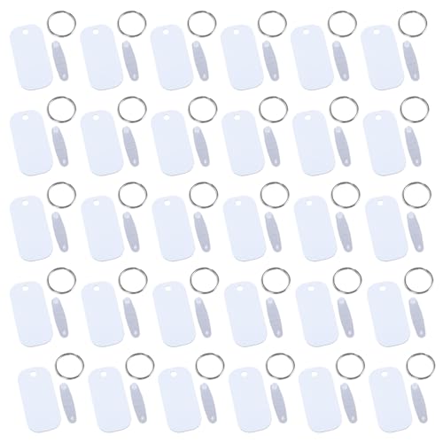 30 Setzen Sie Zweiseitige Sublimation Schlüsselbund Blanks Mit Schlüsselringen Und Plastik Stützklammerwärmeübertragungs Keyrings Kits 30 Setzen Sie Zweiseitige Sublimation Schlüsselbund Blanks Mit Schlüsselringen Und Plastik Stützklammerwärmeübertragungs Keyrings Kits von Fahoujs