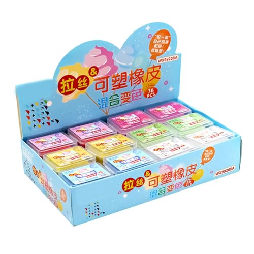 36 PCs/Set Kneaded Radiergummi Smildbarer Radiergäuer Kneeten Eraser Zeichnen Radiergummis Farter Eraser Für Schüler von Fahoujs