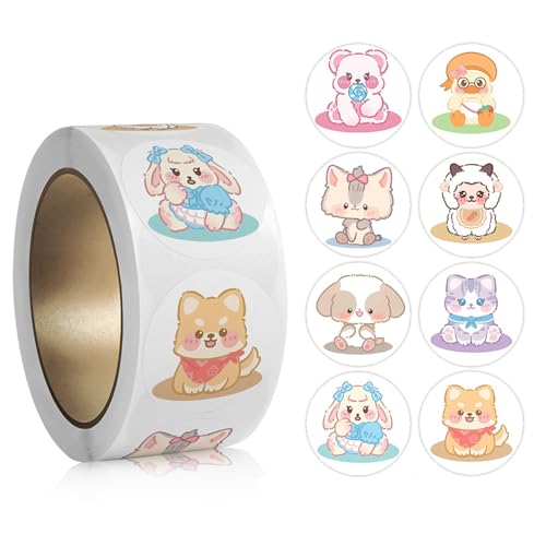 500x/Roll Rewards Sticker Animal Stickers Cartoon Aufkleber Aufkleber Wasserflaschenaufkleber Für Kinderstudenten von Fahoujs